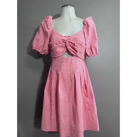 Flora Bea NYC Gionna Pink Gingham Dress nwt small - Picture 10 of 13
